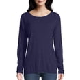 thumbnail image 1 of Hanes Women's Long-Sleeve Lace Panel Tee, 1 of 5