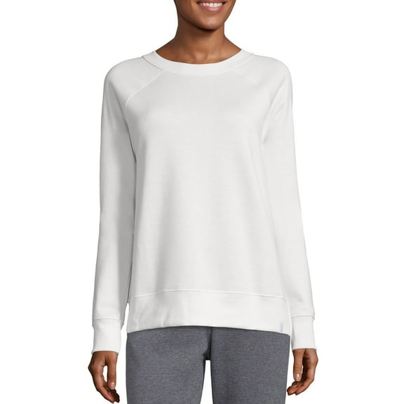 Hanes Women's Luxe Collection Lightweight Fleece Raglan Sleeve Sweatshirt