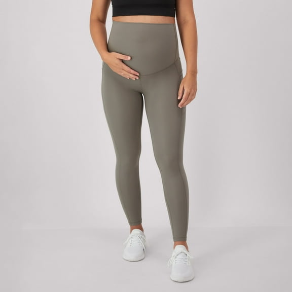 Hanes Maternity Women's Stretch & Recover 7/8 Leggings, 25" Inseam Cool Grey XL