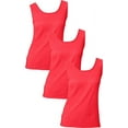 thumbnail image 1 of Hanes Women`s Mini-Ribbed Cotton Tank (Pack of 3) 3 Red Spark, 1 of 1