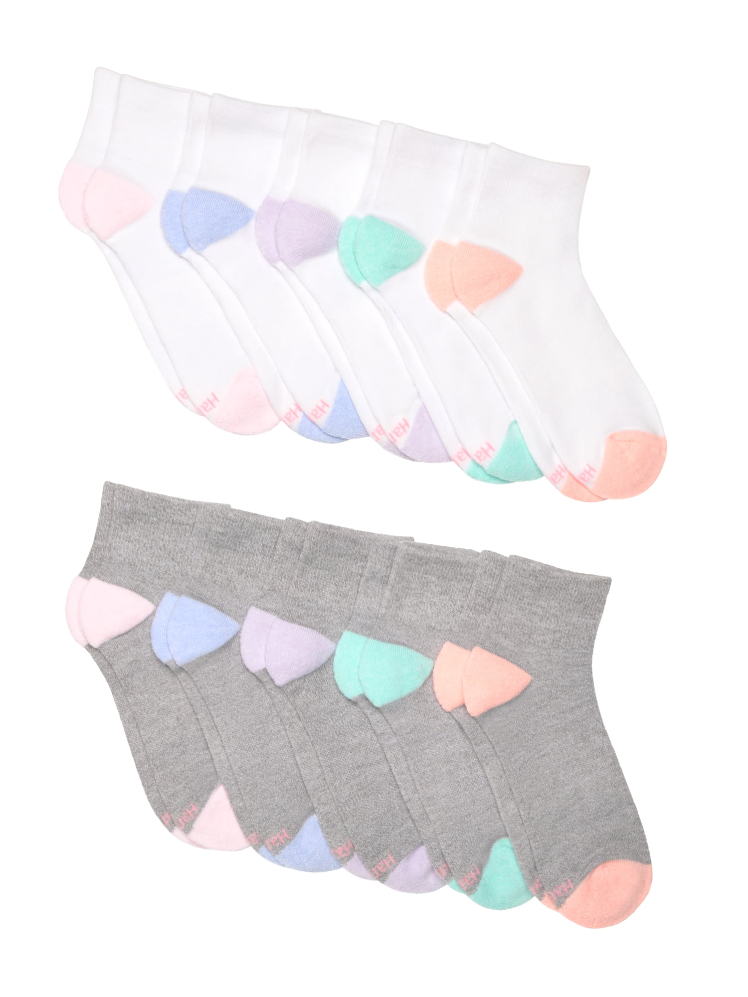 Hanes Women's Cushioned Ankle Socks, Moves, 10-Pack, Size 8-12
