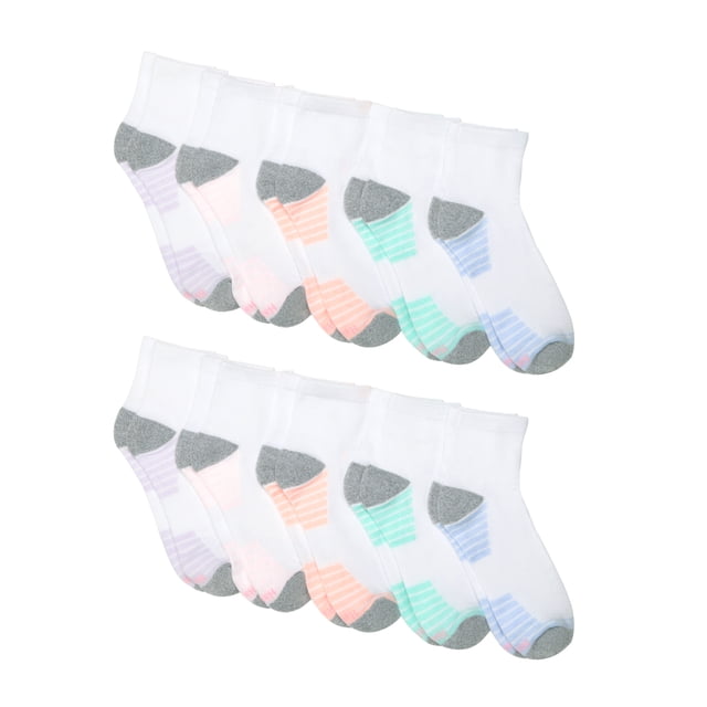 Hanes Women's Cushioned Ankle Socks, Moves, 10-Pack, Size 5-9