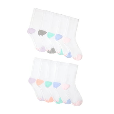 Hanes Women's Moves 10 Pair Cushion Crew White, Size 8-12