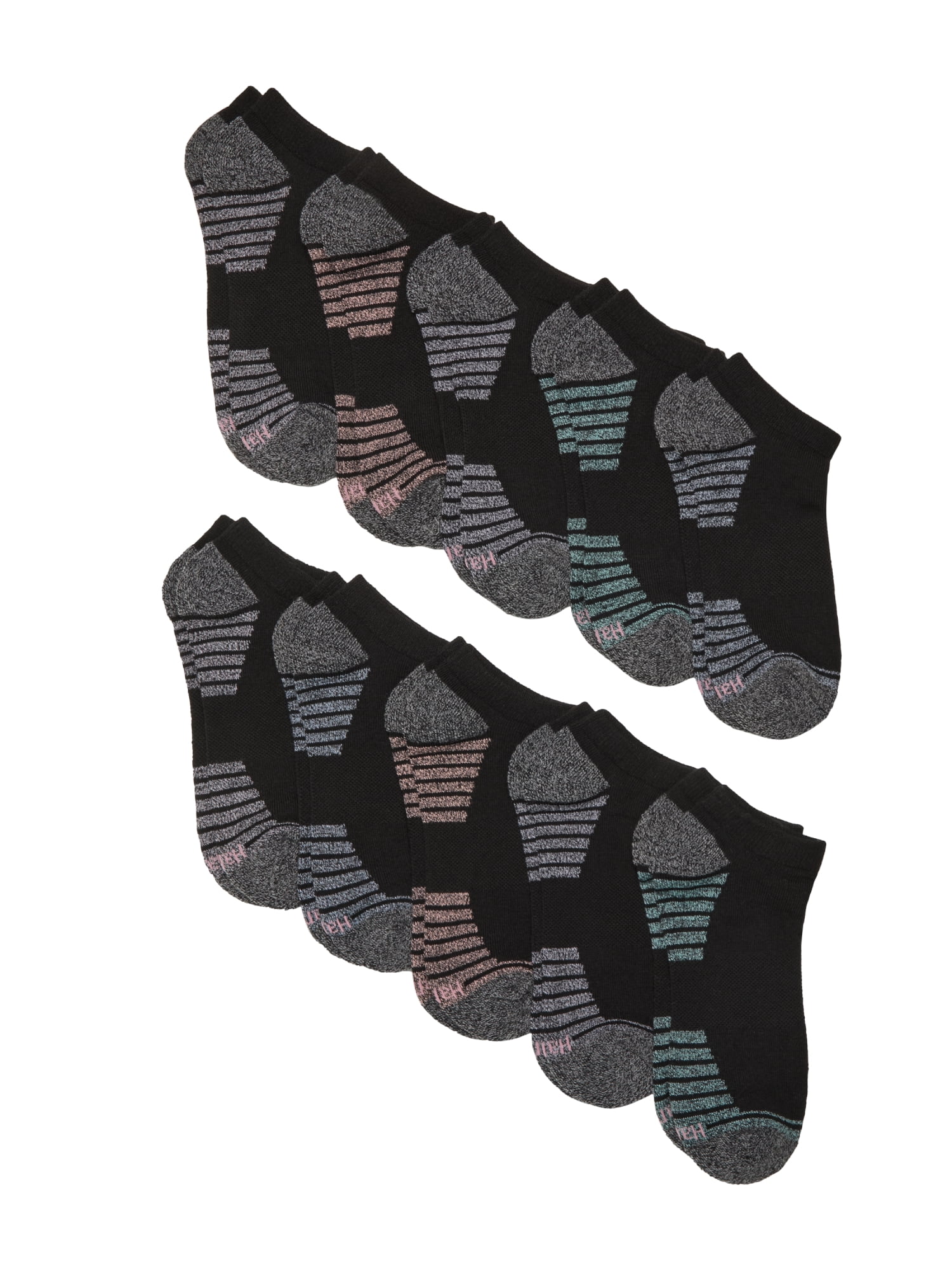 Hanes Women's No Show Socks, Moves, 10-Pack, Size 5-9