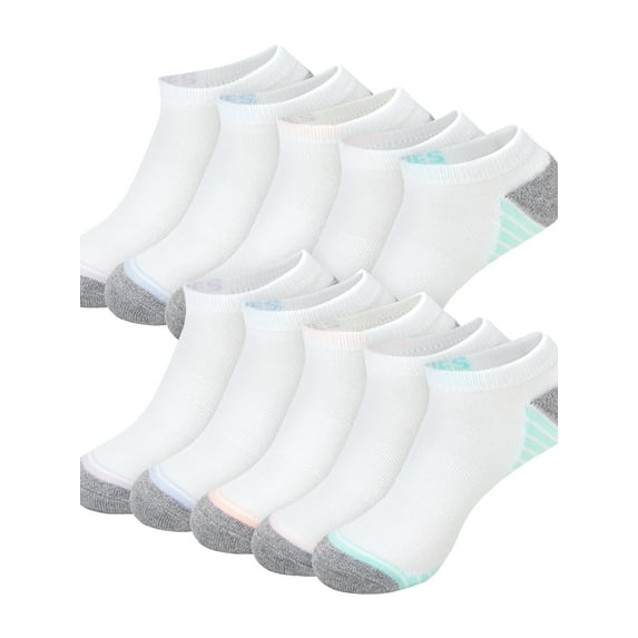 Hanes Women's Moves 10 Pair Cushion No Show White, Size 5-9