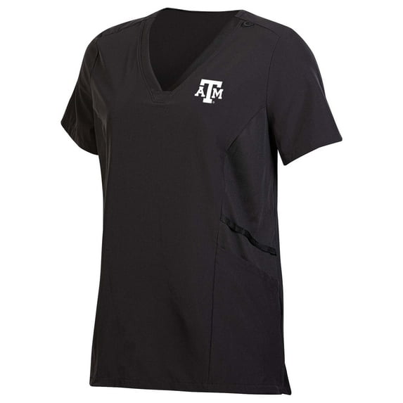 Hanes Women's NCAA Texas A&M Aggies Black Comfort Fit Scrub V-Neck Top