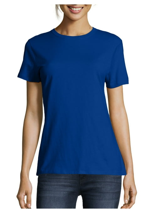 Hanes Women's Ultra-Light 100% Ring-Spun Cotton Nano-T V-Neck T-Shirt ...