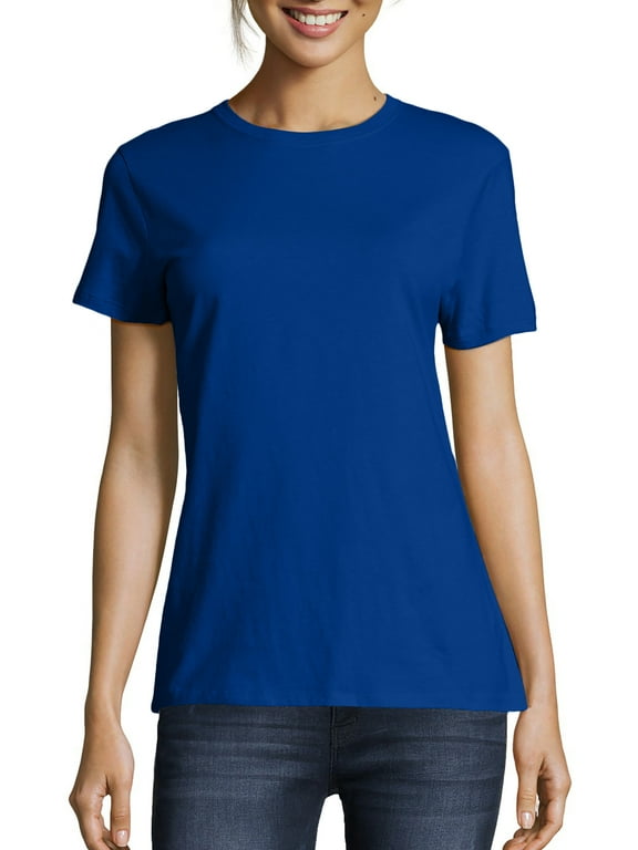 Hanes Women's Ultra-Light 100% Ring-Spun Cotton Nano-T V-Neck T-Shirt ...