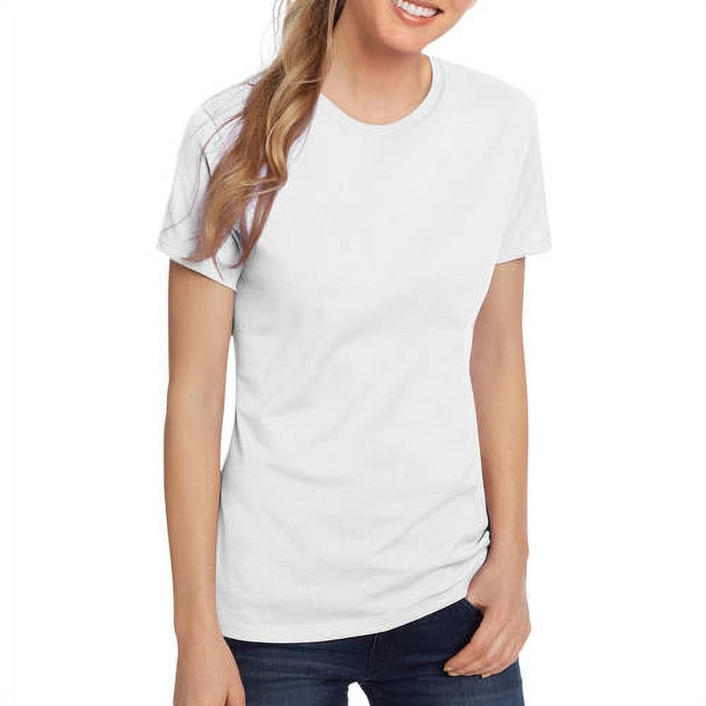 Hanes Women's Nano-T Perfect Sleeve T-Shirt, Pre-Shrunk 100% USA Grown ...