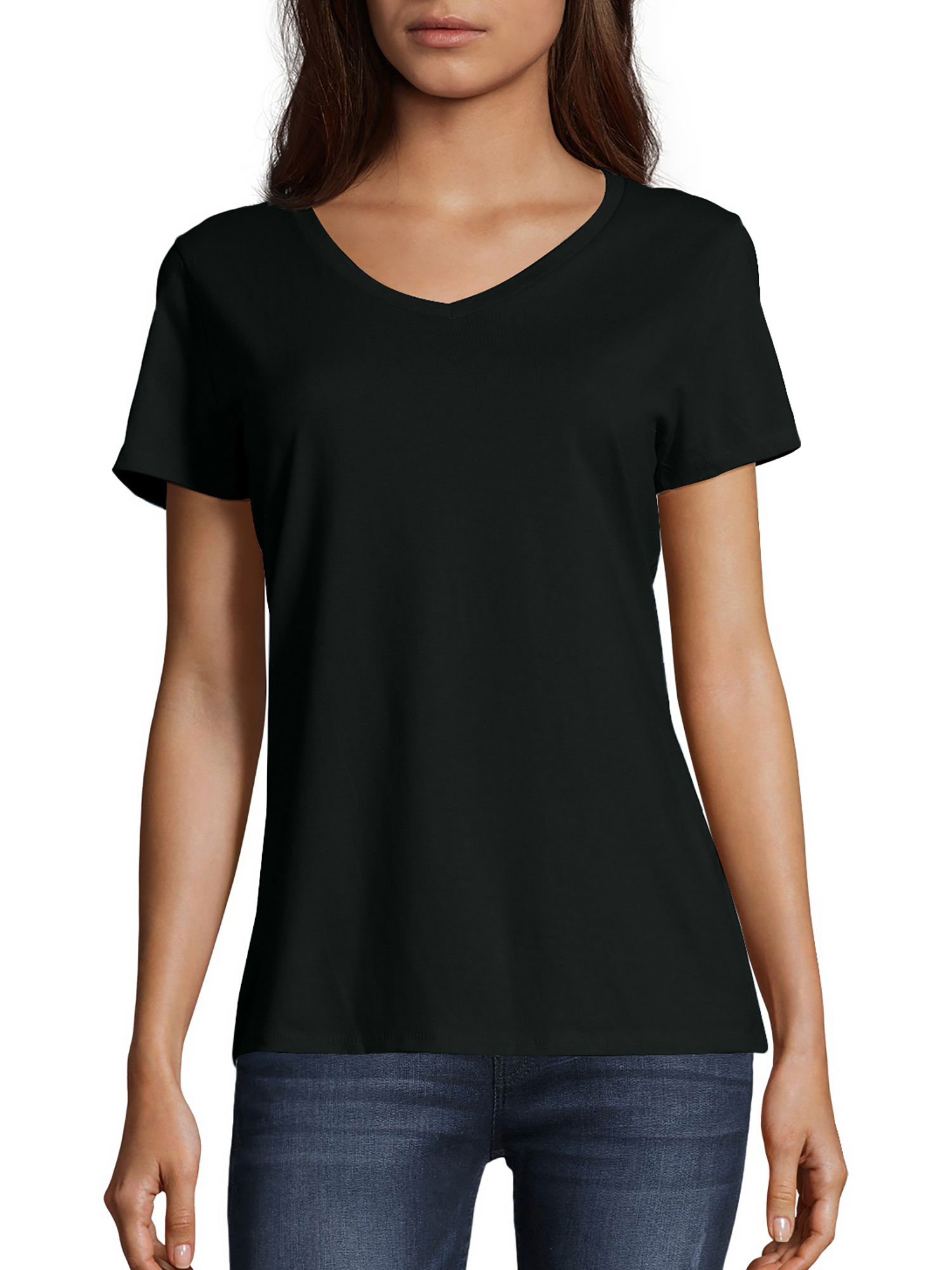 Hanes Women's Nano-T V-Neck T-Shirt - image 1 of 5