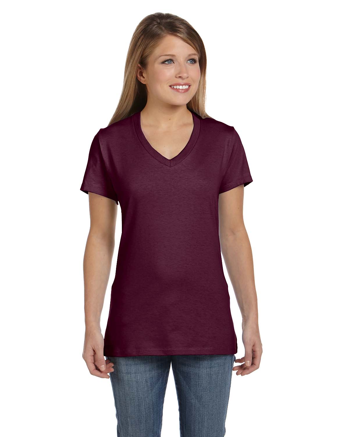 Hanes Women's Nano-T V-Neck T-Shirt - image 1 of 2