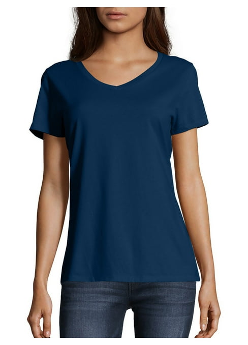 Hanes Women's X-temp Short Sleeve V-neck T-Shirt - Walmart.com