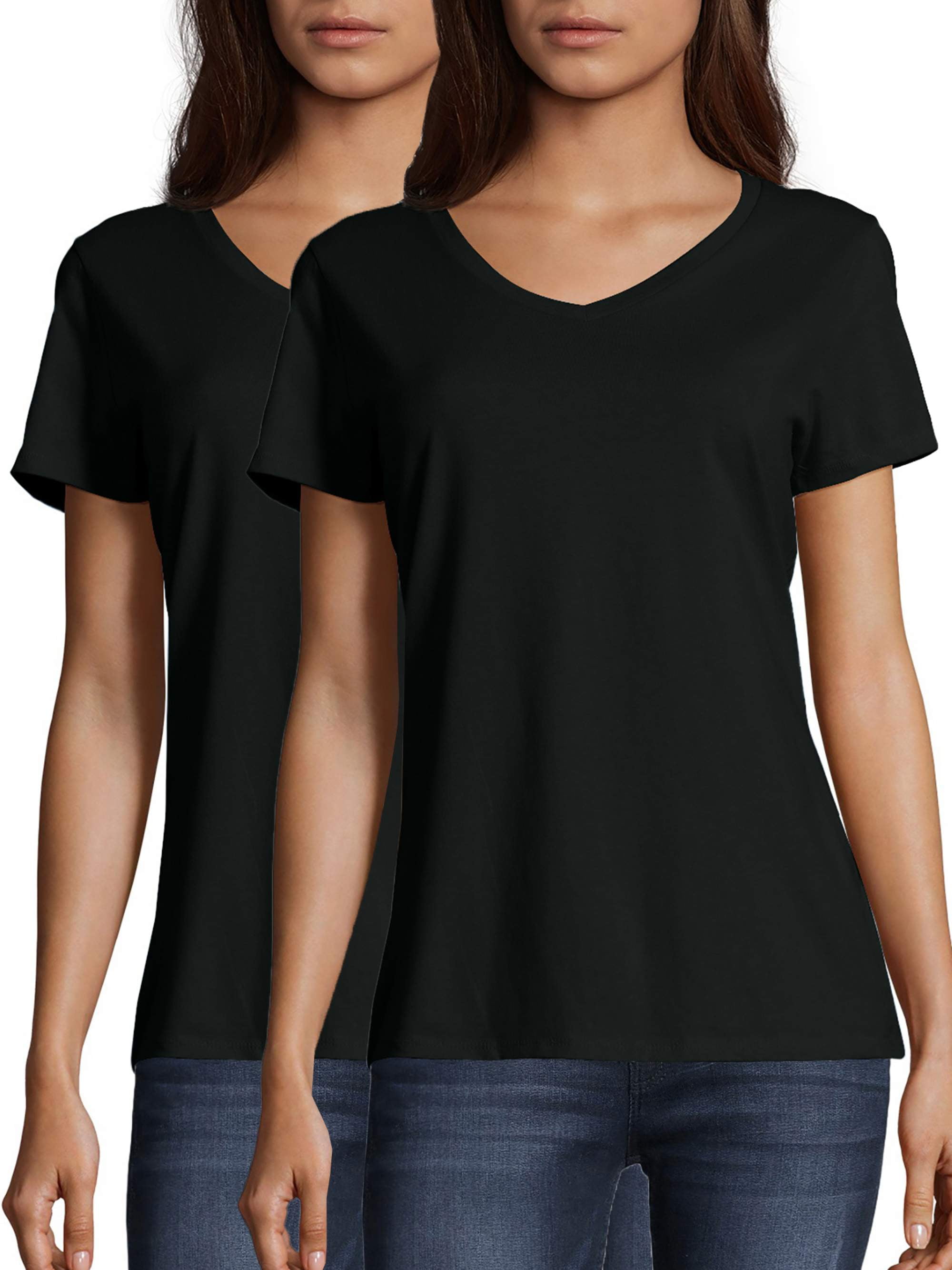 Hanes Women's NanoT Vneck TShirt (2Pack)