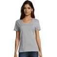 Hanes Perfect-T Women's V-Neck Cotton T-Shirt, Slim Fit, Double ...