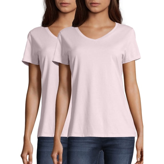Hanes Women's Nano-T V-neck T-Shirt (2-Pack)