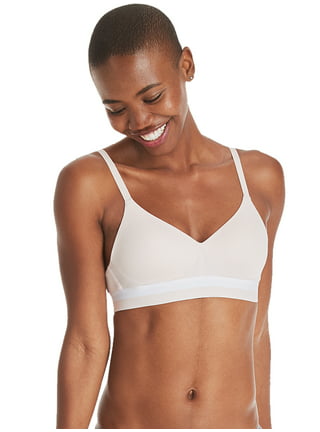 Hanes Ultimate Natural Lift Women's Push-Up Bra with T-Shirt Softness White  Stripe Heather 38D 