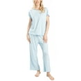 thumbnail image 1 of Hanes Women's New Mood Sleep and Lounge Pajama Set , Blue, Small, 1 of 5