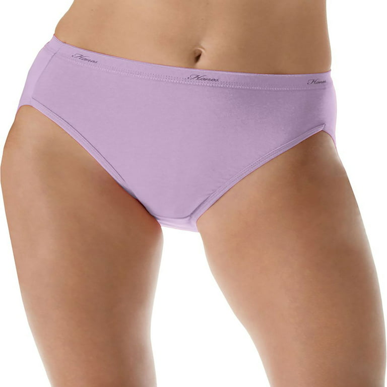 Hanes Women's No Ride Up Cotton Hi-Cut Panties 6-Pack, Style PP43WB