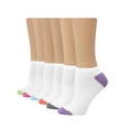 thumbnail image 1 of Hanes Comfort Fit Women's No-Show Socks, 6-Pairs Assorted White/Colors 5-9, 1 of 4