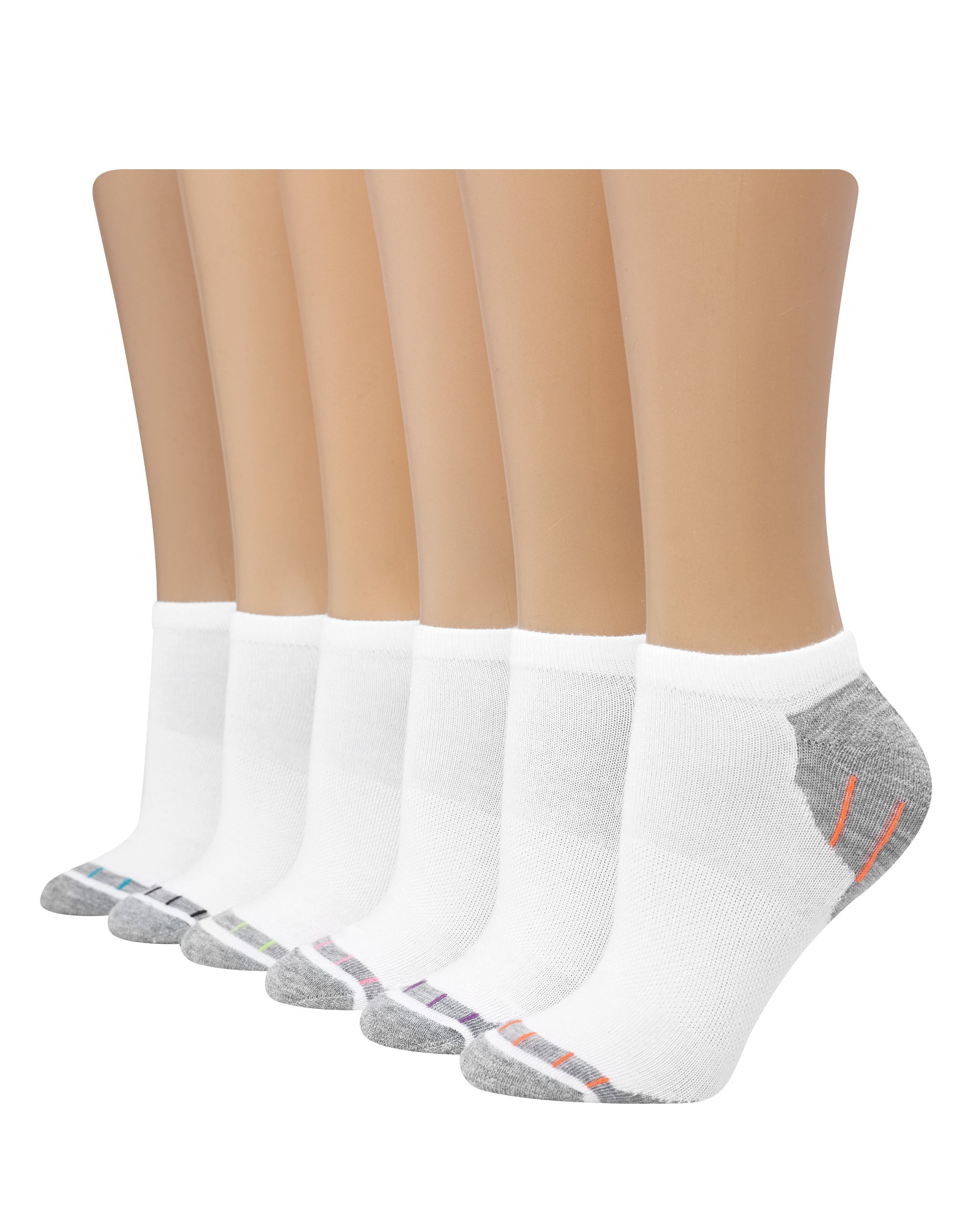 Hanes Women's No-Show Socks 6-Pairs Comfort Fit Pack X-Temp Zone Cushioning