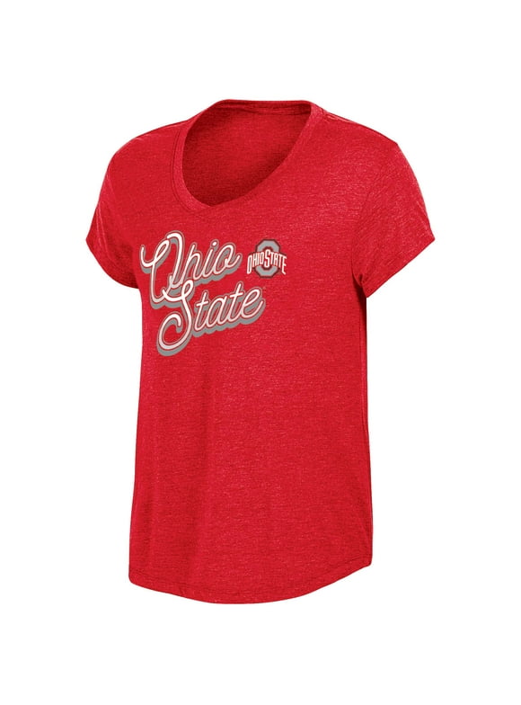 Hanes Women's Ohio State Buckeyes Curved Hem Short Sleeve Fashion T-Shirt