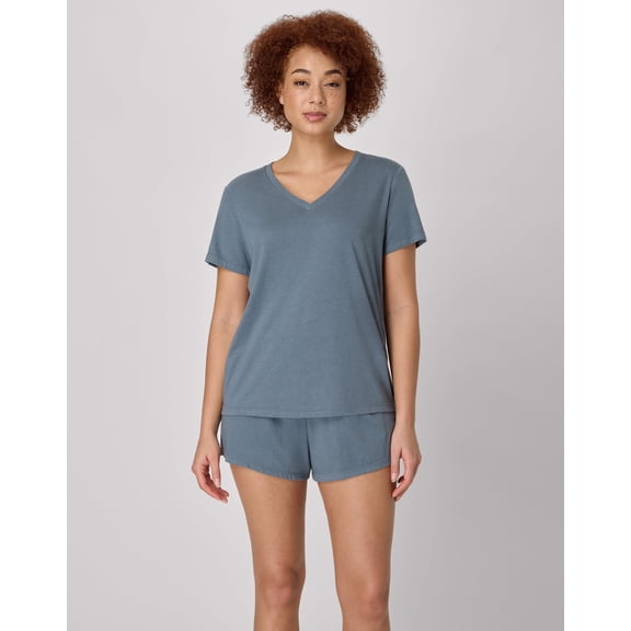 Hanes Women's V-neck & Short Set Stargazer Grey/Stargazer Grey M