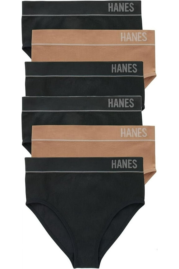 Women's Originals Hi-Leg Bikini Underwear, Seamless Rib Bikini, Assorted Colors, 6-Pack