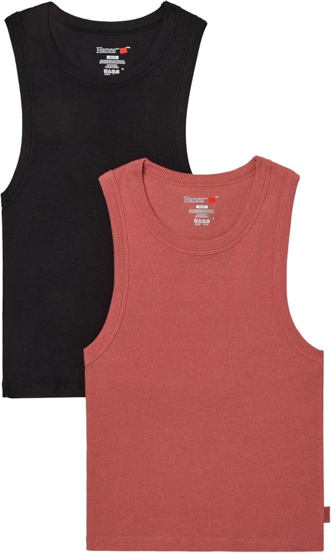 Hanes Women's Originals Racerback, 2-Pack, Comfywear Supersoft Rib ...