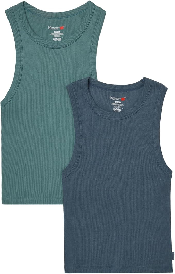 Hanes Women's Originals Racerback, 2-Pack, Comfywear Supersoft Rib ...