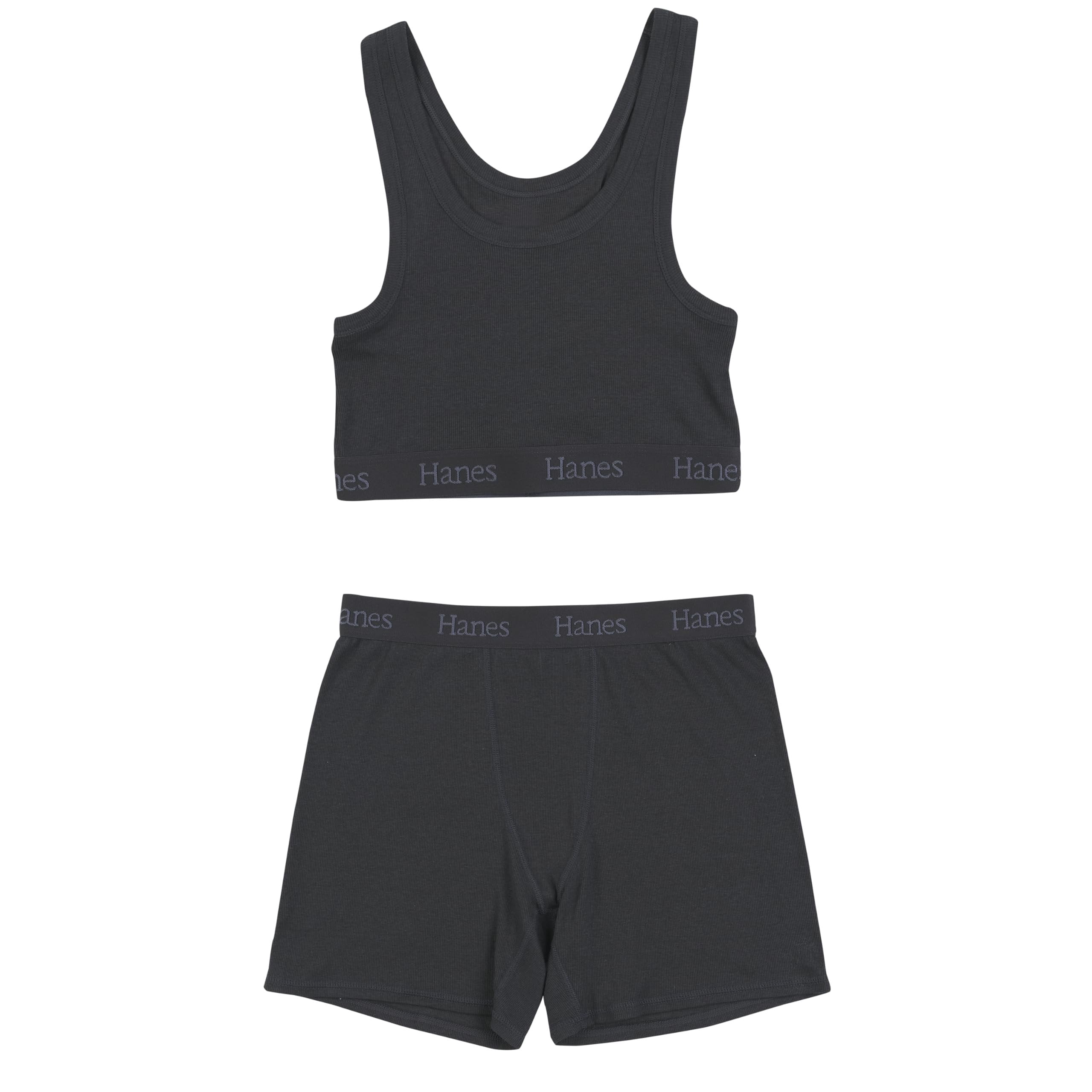 Hanes Women's Originals Supersoft Crop Top & Boxer Shorts Set