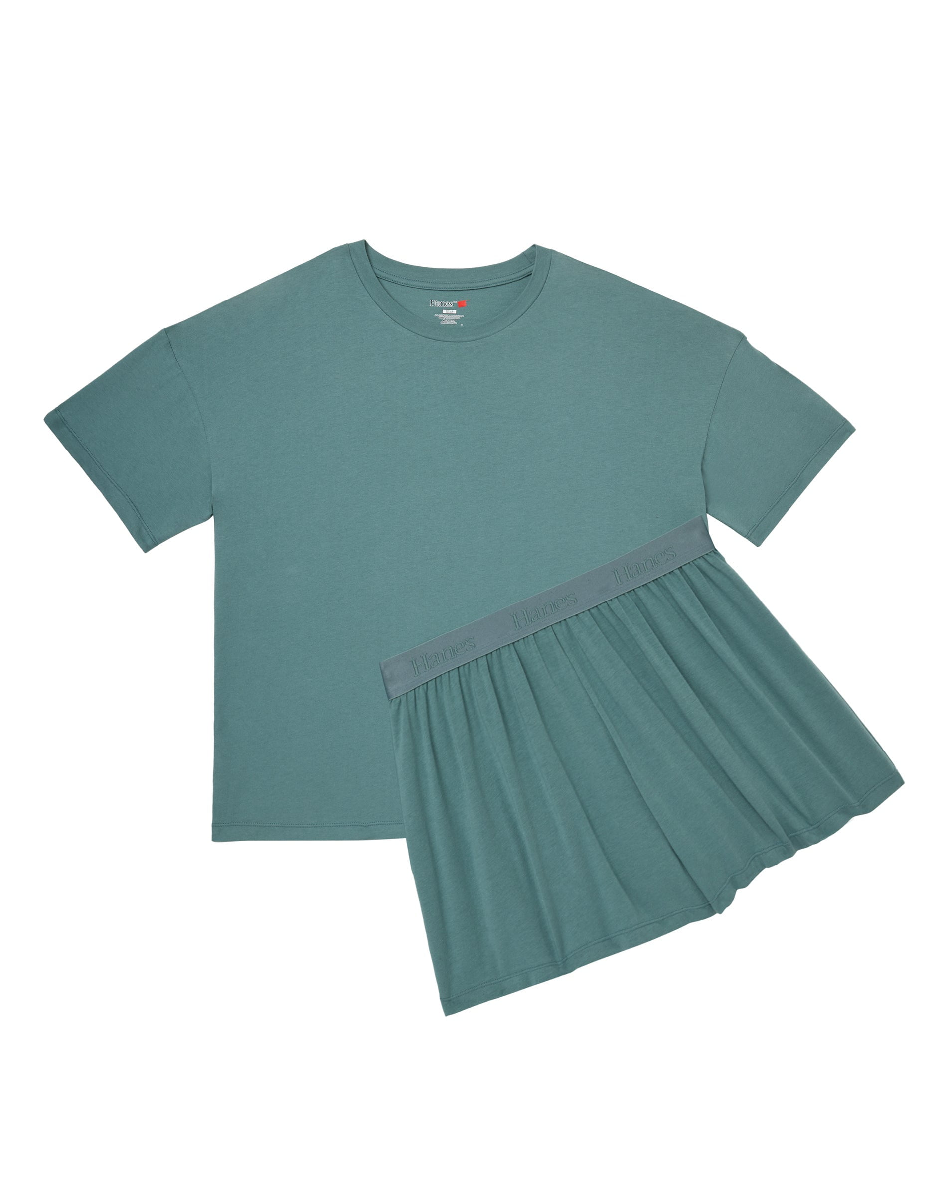 Hanes Originals Superzachte comfywear, 2-delige loungewearset met ruimvallend T-shirt & slaapshort, M
