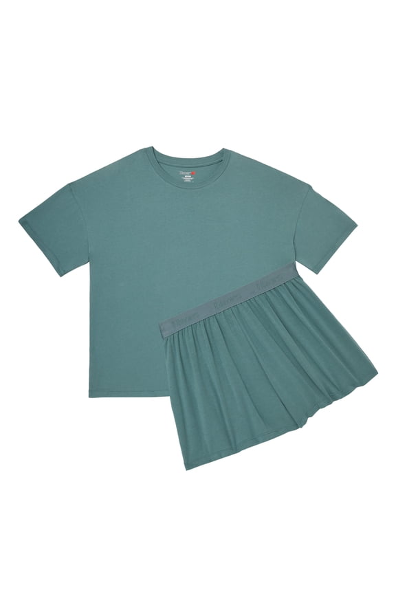 Originals 2 Piece Lounge Set, Comfywear SuperSoft Boxy T-Shirt & Sleep Shorts Loungewear Faded Sage Green/Faded Gr L Women's