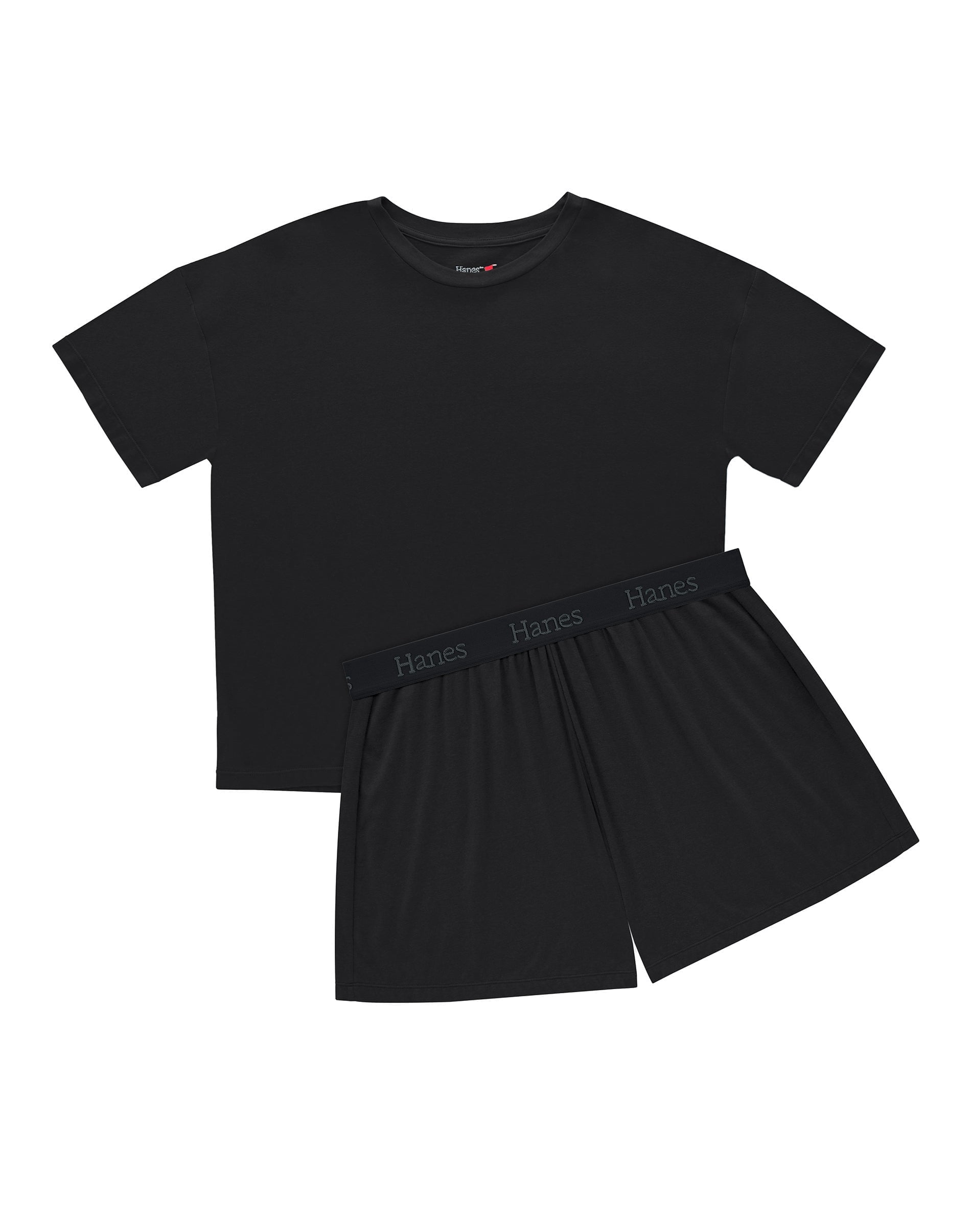 Hanes Comfywear Women's Pajama Set, Loungewear and Sleepwear, Black ...