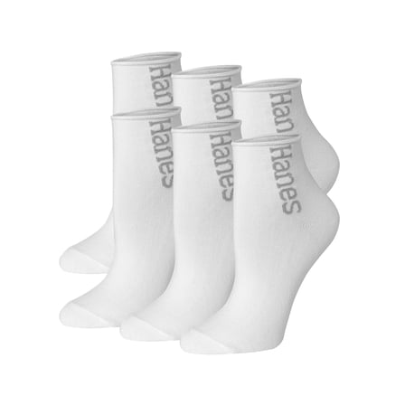 Hanes Women's Originals Supersoft Mid Crew Flat Knit Socks, Extended Size 6-Pack