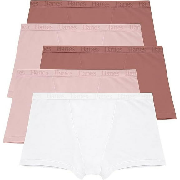 Hanes Women's Originals Supersoft Panties, Viscose from Bamboo Underwear Boxer Briefs 5-Pack