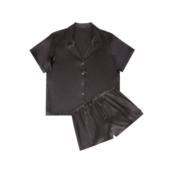 Hanes Women's Pajama Set, 2-Pack, Silky Soft Black L