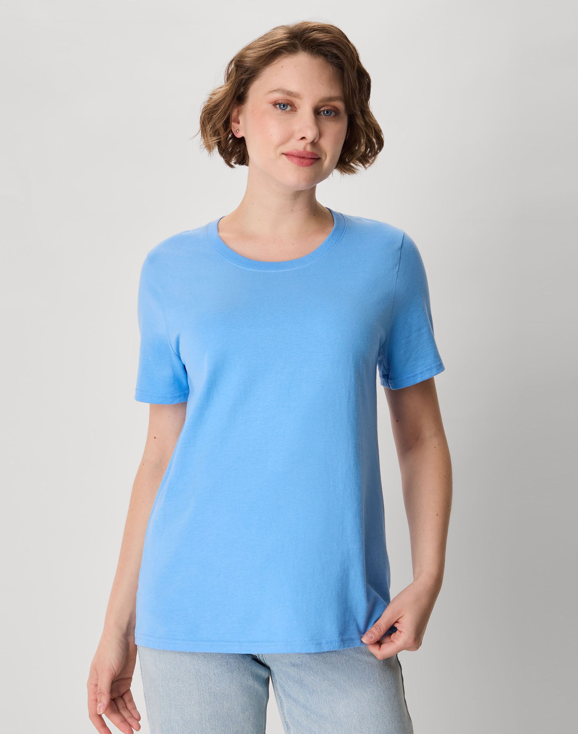 Perfect-T Women's Cotton Crewneck T-Shirt Carolina Blue S
