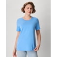 thumbnail image 1 of Hanes Perfect-T Women's Cotton Crewneck T-Shirt Carolina Blue S, 1 of 7