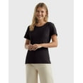 thumbnail image 1 of Hanes Perfect-T Women's Cotton Crewneck T-Shirt Black XL, 1 of 5
