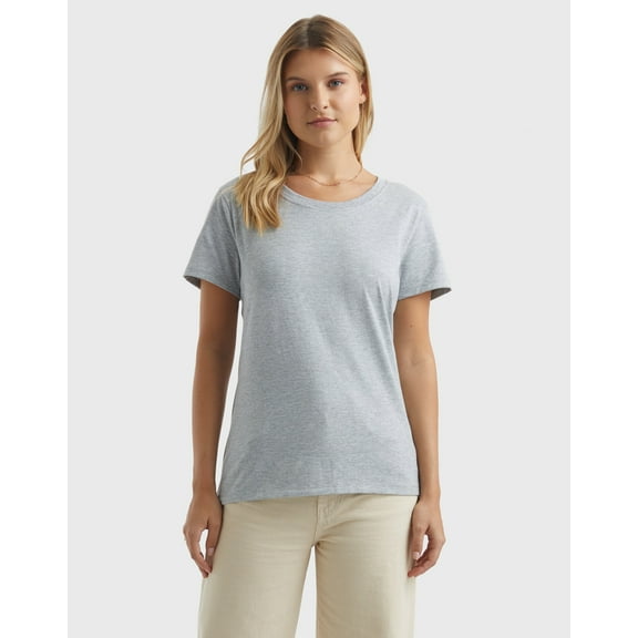 Hanes Perfect-T Women's Cotton Crewneck T-Shirt Light Steel 2XL