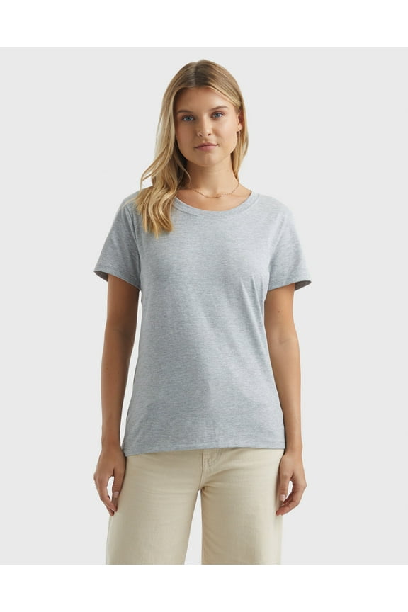 Perfect-T Women's Cotton Crewneck T-Shirt Light Steel 2XL