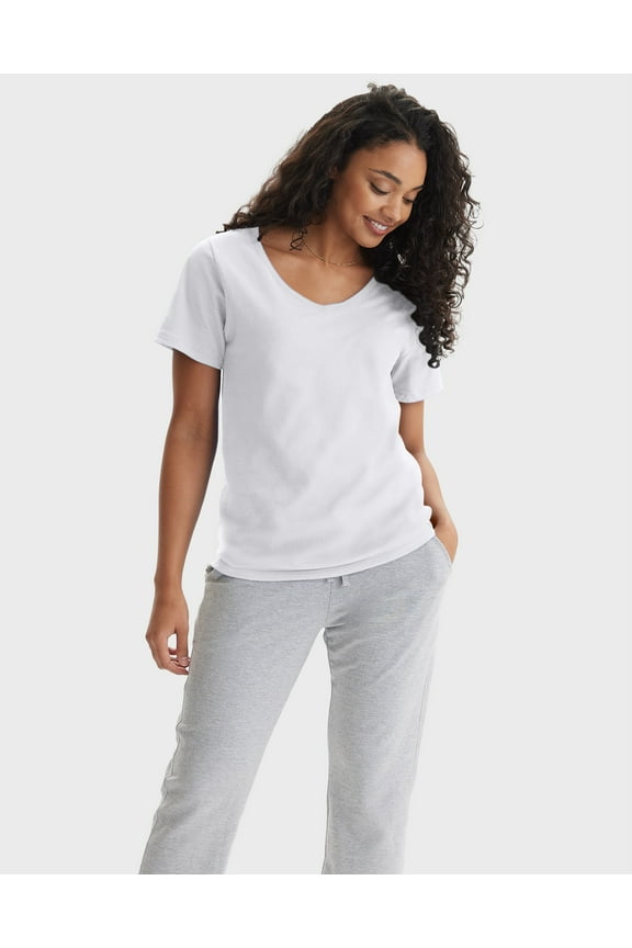 Perfect-T Women's V-Neck Cotton T-Shirt White XL