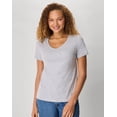 thumbnail image 1 of Hanes Perfect-T Women's V-Neck Cotton T-Shirt Light Steel M, 1 of 5