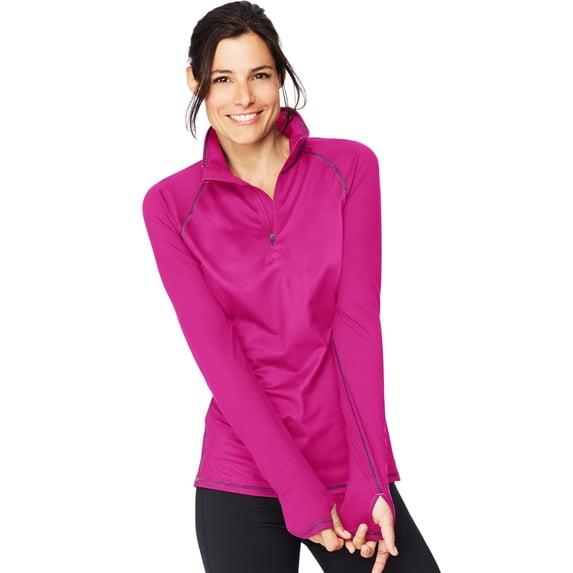 Hanes Women Mock Neck Long Sleeve athletic sweatshirts