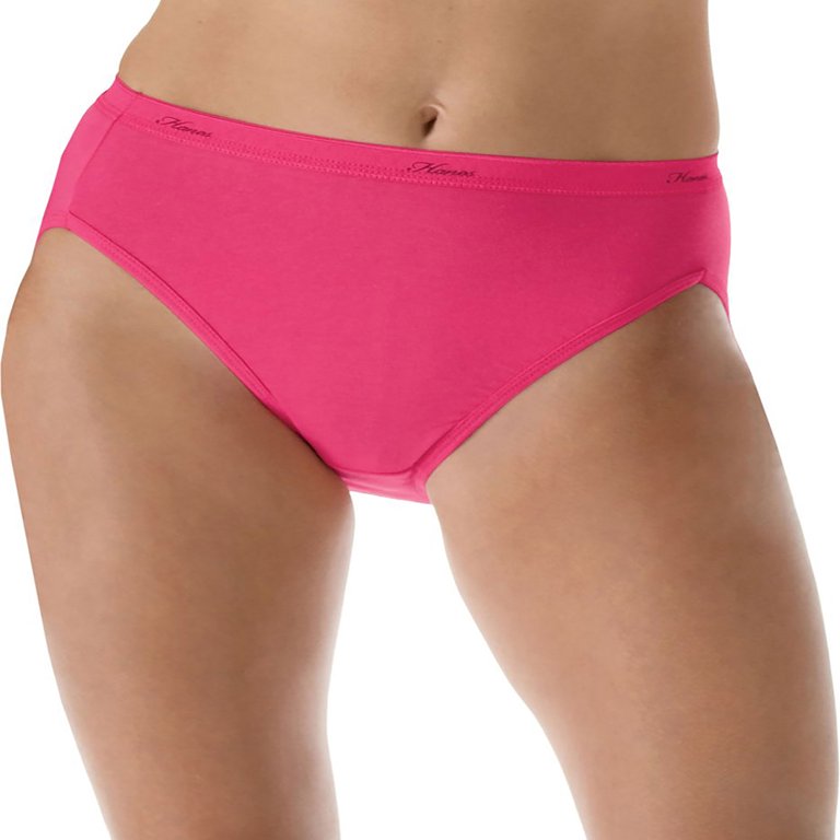 Hanes Women's Plus Cotton Hi-Cut Panties 5-Pack, Style P543WB