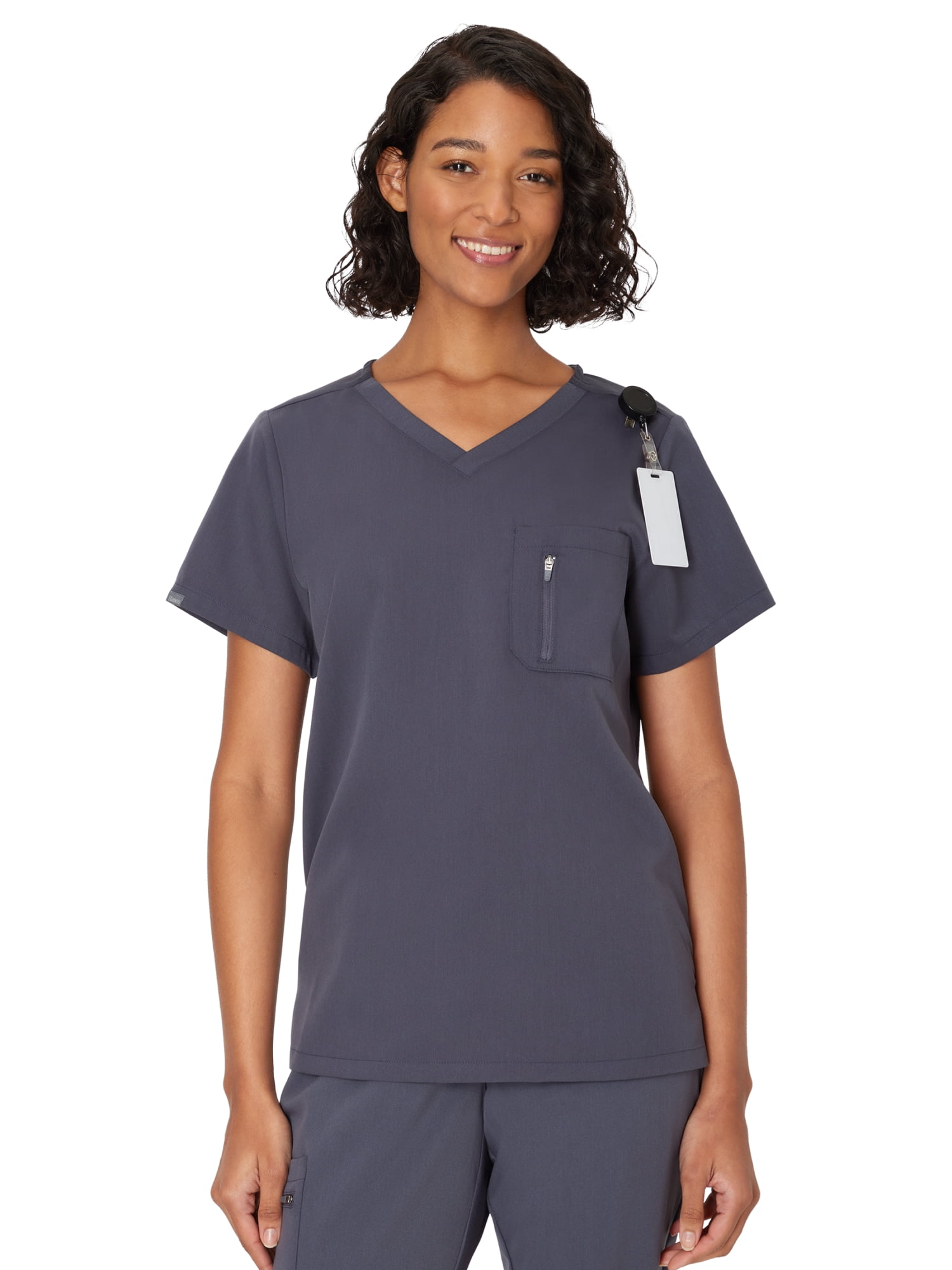 Hanes Women's Scrubs V-Neck Scrub Top, Premium, Short Sleeve, 1 Pocket, Sizes XS-3XL