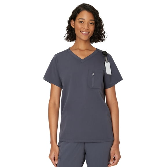 Hanes Women's Premium Short Sleeve V-Neck 1-Pkt ScrubsTop, Style HWP102, Sizes up-to 3XL