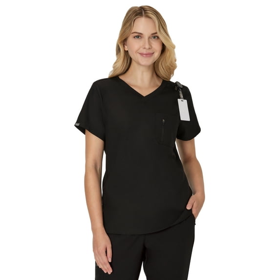 Hanes Women's Premium Short Sleeve V-Neck 1-Pkt ScrubsTop, Style HWP102, Sizes up-to 3XL