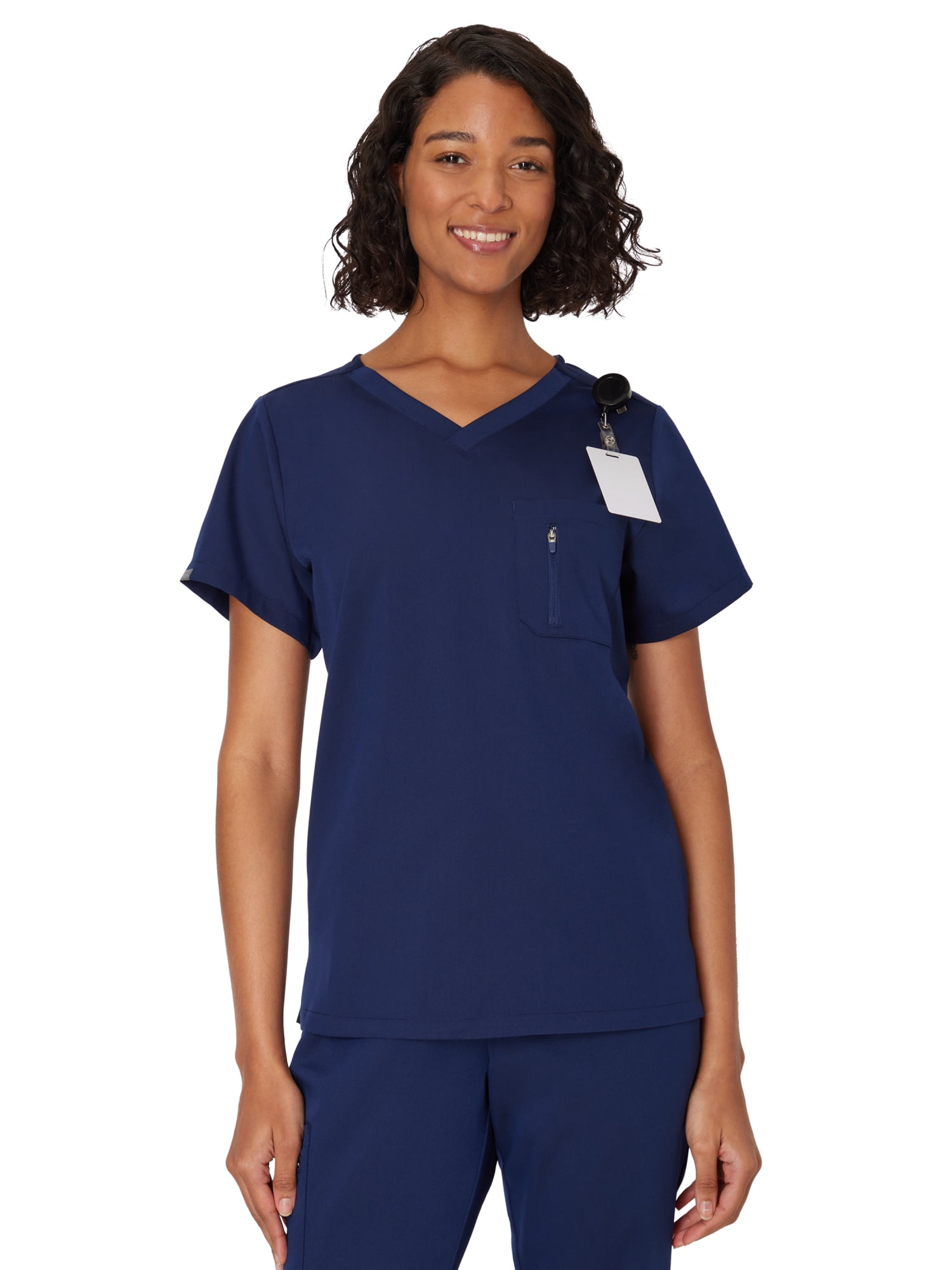 Hanes Women's Scrubs V-Neck Scrub Top, Premium, Short Sleeve, 1 Pocket, Sizes XS-3XL