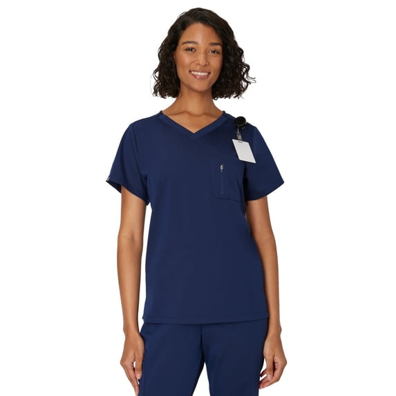 Hanes Women's Premium Short Sleeve V-Neck 1-Pkt ScrubsTop, Style HWP102, Sizes up-to 3XL